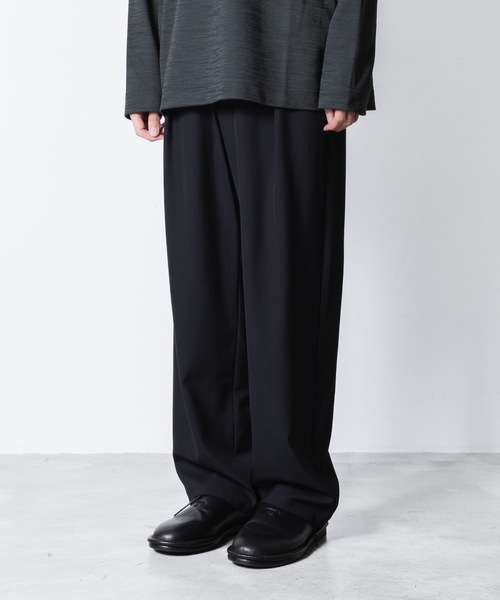 ATTACHMENT（アタッチメント）の「2/90 ウール トロピカル イージートラウザーズ / 2/90 WO TROPICAL EASY TROUSERS（スラックス・メンズ・ダークネイビー/ブラック・2/1/3）」の6枚目の写真