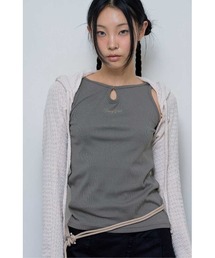 FANCY CLUB | A'GEM/9 × .kom 『 FANCY CLUB/ファンシークラブ』 KNITTED HOOD BOLERO SET UP/ニットフード ボレロセットアップ(ニット/セーター)