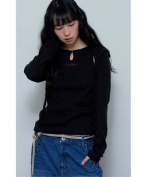 フード付き」に該当するニット/セーター（ブラック/黒色系