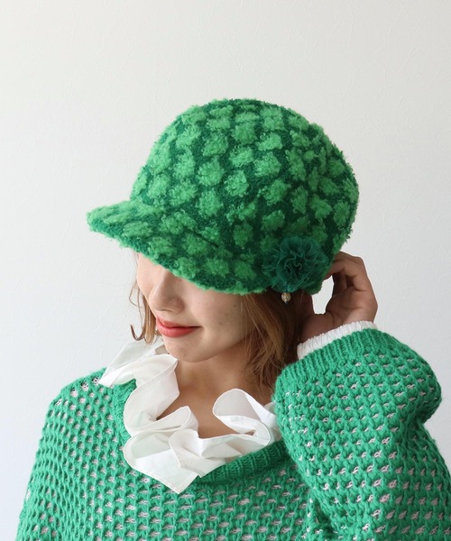 セール】【バラ色の帽子】ドット柄キャスケット（キャスケット