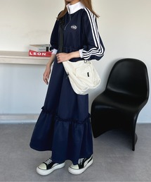 A/W ハーフジップトラックティアードワンピース