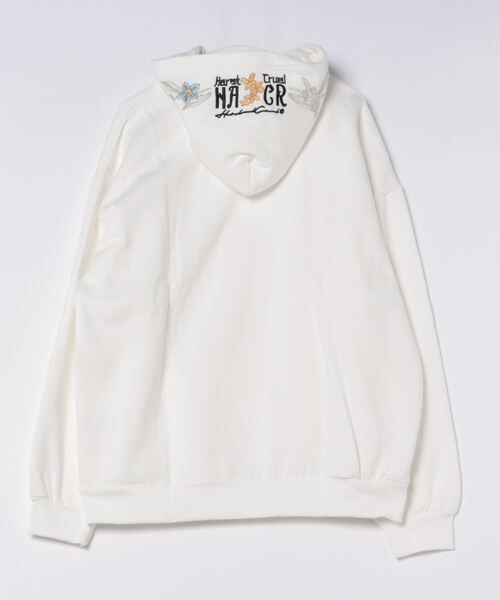 HARSH AND CRUEL(ハーシュアンドクルーエル)の「花柄刺繍プルオーバーパーカー オーバーサイズ ユニセックス HC24SW2TP02【Harsh and Cruel】(パーカー・メンズ・ホワイト/ブラック・M/L/XL)」の8枚目の写真