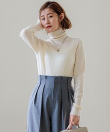 今期✳︎新品✳︎23区　コットンギマケーブニット白ホワイト　38 Oggi4月号掲載/洗える】コットンギマ ケーブル ニット / 23区