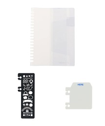 Rollbahn（ロルバーン）の「【リング用】ロルバーンポケット付メモカバー クリアL 3点セット（ロルバーン ポケット付メモ用 テンプレート/ロルバーン ブックマーク）（手帳/メモ帳）」