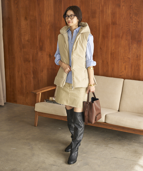 HAKUU plage別注　MID/L ダウンベスト グレー plage（プラージュ）の「HAKUU/ハクウ 別注 MID/L ダウンベスト