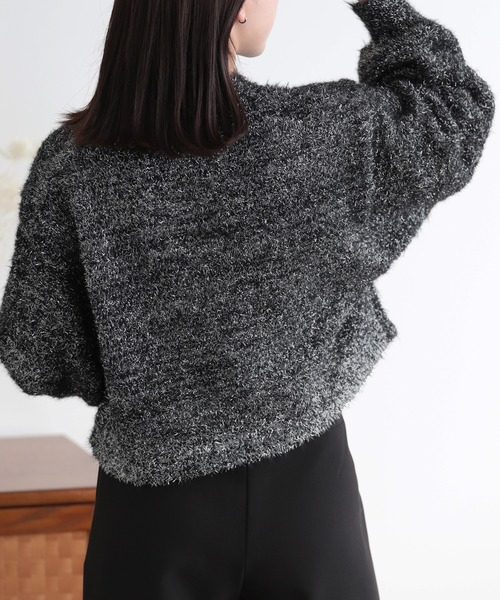 nouvellemoi（ヌーベルモイ）の「ボリュームスリーブラメニット（ニット/セーター・レディース・ベージュ/ライトグレー/アイボリー/ブラック・M）」の8枚目の写真