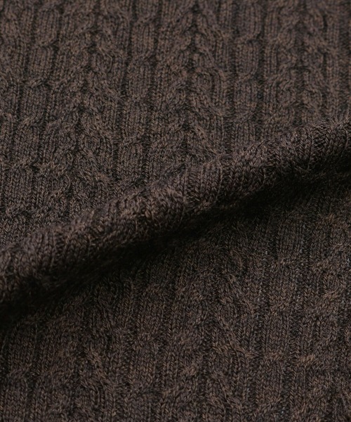 TOKYO SHIRTS（トウキョウシャツ）の「セットインケーブル ニットカーディガン（カーディガン/ボレロ・メンズ・グレイッシュベージュ/ネイビー・M/L/LL）」の8枚目の写真