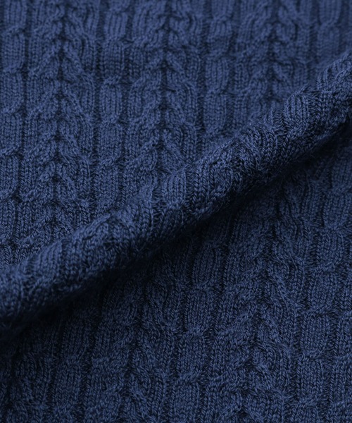 TOKYO SHIRTS（トウキョウシャツ）の「セットインケーブル ニットカーディガン（カーディガン/ボレロ・メンズ・グレイッシュベージュ/ネイビー・M/L/LL）」の3枚目の写真