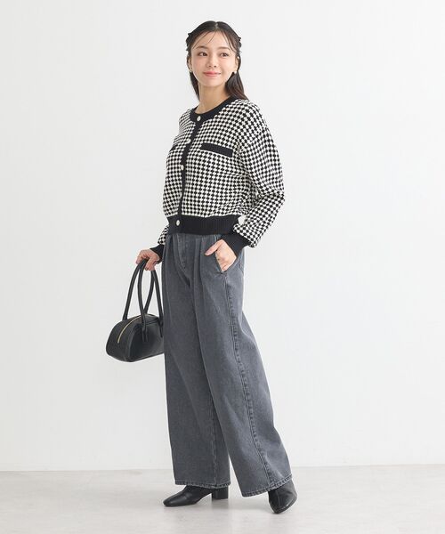 earth music&ecology（アースミュージックアンドエコロジー）の「ダブルタックワイドデニムパンツ（デニムパンツ・レディース・ライトインディゴブルー/ブラック・S/M）」の18枚目の写真