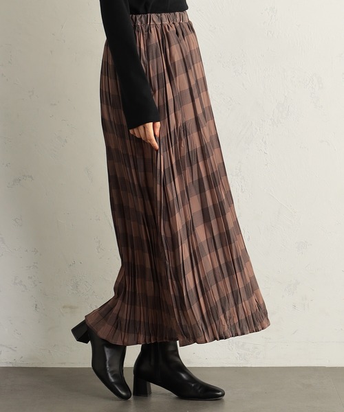 FOUND GOOD（ファウンドグッド）の「クリンクルプリーツスカート（スカート・レディース・グレー系/アイボリー/ブラウン系/ネイビー・M/S/L）」の10枚目の写真