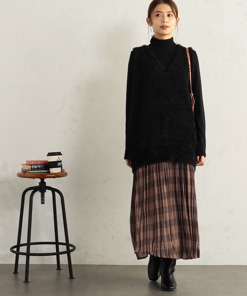 FOUND GOOD（ファウンドグッド）の「クリンクルプリーツスカート（スカート・レディース・グレー系/アイボリー/ブラウン系/ネイビー・M/S/L）」の12枚目の写真