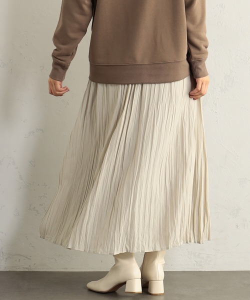 FOUND GOOD（ファウンドグッド）の「クリンクルプリーツスカート（スカート・レディース・グレー系/アイボリー/ブラウン系/ネイビー・M/S/L）」の13枚目の写真