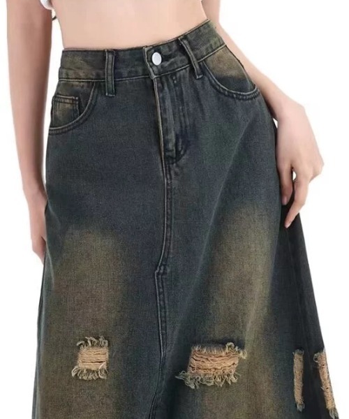 SHEENA(シーナ)の「ダメージ加工ヴィンテージデニムスカート(デニムスカート・レディース・ダークブルー・S/M/L)」の13枚目の写真