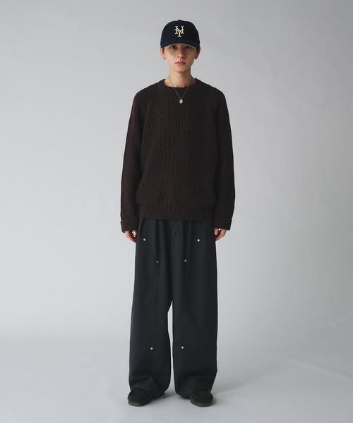 Adoon plain(アドーンプレーン)の「COLOR NEP KNIT PULLOVER / カラーネップニットプルオーバー(ニット/セーター・メンズ・ブラウン/グレー/ネイビー・LARGE/MEDIUM)」の21枚目の写真