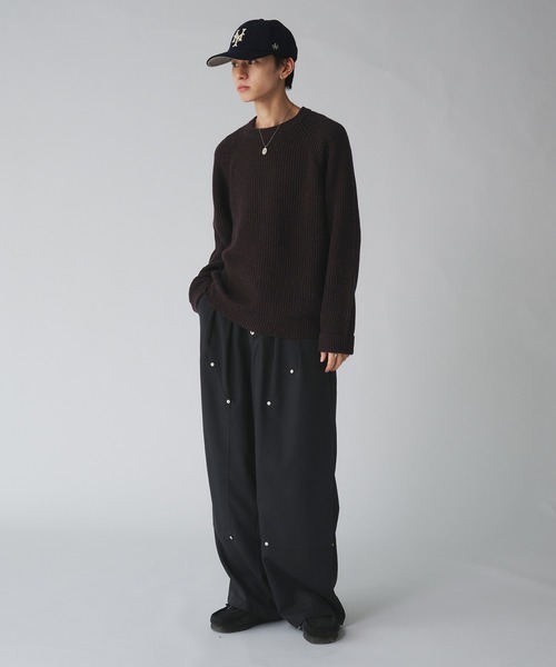 Adoon plain(アドーンプレーン)の「COLOR NEP KNIT PULLOVER / カラーネップニットプルオーバー(ニット/セーター・メンズ・ブラウン/グレー/ネイビー・LARGE/MEDIUM)」の22枚目の写真