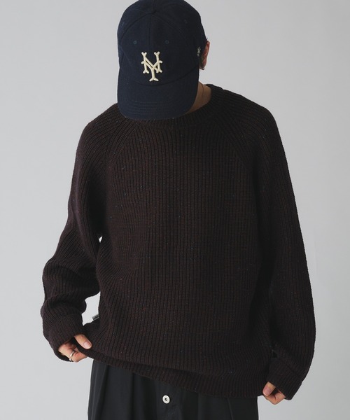 Adoon plain(アドーンプレーン)の「COLOR NEP KNIT PULLOVER / カラーネップニットプルオーバー(ニット/セーター・メンズ・ブラウン/グレー/ネイビー・LARGE/MEDIUM)」の4枚目の写真