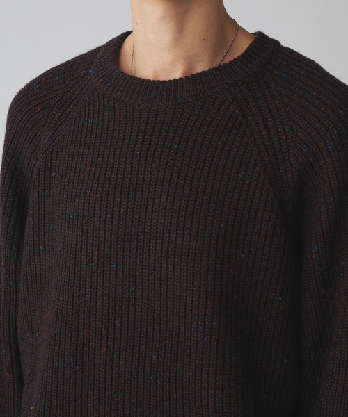 Adoon plain(アドーンプレーン)の「COLOR NEP KNIT PULLOVER / カラーネップニットプルオーバー(ニット/セーター・メンズ・ブラウン/グレー/ネイビー・LARGE/MEDIUM)」の5枚目の写真