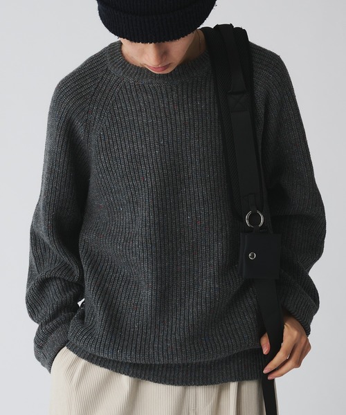 Adoon plain(アドーンプレーン)の「COLOR NEP KNIT PULLOVER / カラーネップニットプルオーバー(ニット/セーター・メンズ・ブラウン/グレー/ネイビー・LARGE/MEDIUM)」の7枚目の写真