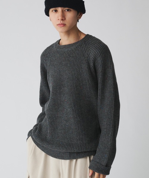 Adoon plain(アドーンプレーン)の「COLOR NEP KNIT PULLOVER / カラーネップニットプルオーバー(ニット/セーター・メンズ・ブラウン/グレー/ネイビー・LARGE/MEDIUM)」の8枚目の写真