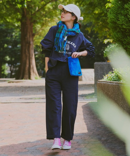 studio CLIP（スタディオクリップ）の「【静電気軽減】チェックストール（ストール/ショール・レディース・アイボリー/ブルー/ベージュ/レッド・FREE）」の16枚目の写真