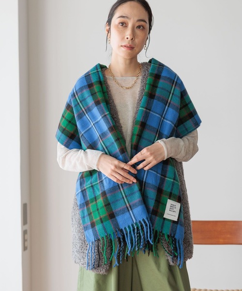 studio CLIP（スタディオクリップ）の「【静電気軽減】チェックストール（ストール/ショール・レディース・アイボリー/ブルー/ベージュ/レッド・FREE）」の18枚目の写真