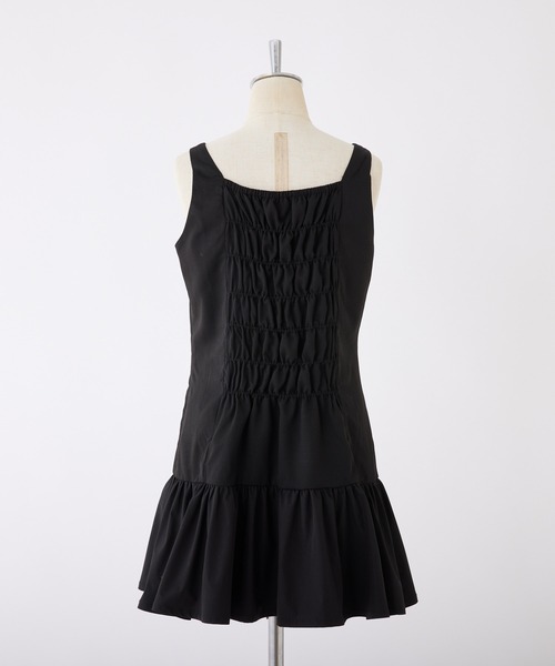 one after another NICE CLAUP（ワンアフターアナザーナイスクラップ）の「リボン取り外し可能/ミニジャンパースカート（ジャンパースカート・レディース・ブラック/ブラウン系その他/杢グレー・SMALL/MEDIUM）」の8枚目の写真