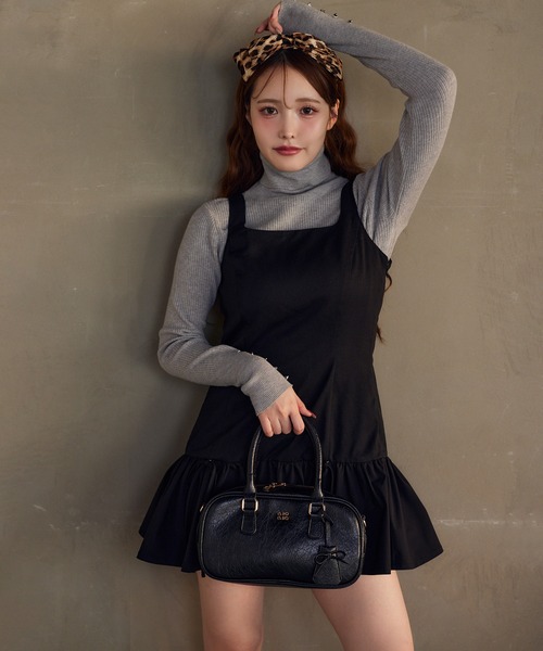 one after another NICE CLAUP（ワンアフターアナザーナイスクラップ）の「リボン取り外し可能/ミニジャンパースカート（ジャンパースカート・レディース・ブラック/ブラウン系その他/杢グレー・SMALL/MEDIUM）」の21枚目の写真