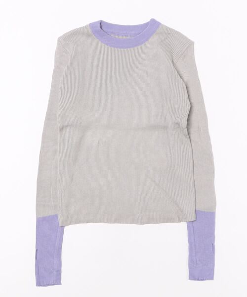 styiro(スタイロ)の「【モチっと伸縮性あり・カラバリ豊富】アソートタイトリブニット カラーブロック フィンガーホール カットアウトショルダー(ニット/セーター・レディース・ブラック系2/ホワイト系2/ブラック/グレー系2/ブラウン系2/ベージュ/ネイビー/グレー系3/ホワイト・FREE)」の17枚目の写真