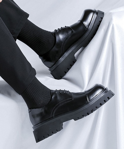 shoes365(シューズスリーシックスファイヴ)の「【shoes365】メンズ PUレザーハイソールストレートチップシューズ(ドレスシューズ・メンズ・ブラウン/ブラック・24.5cm/25.0cm/25.5cm/26.0cm/26.5cm/27.0cm)」の6枚目の写真