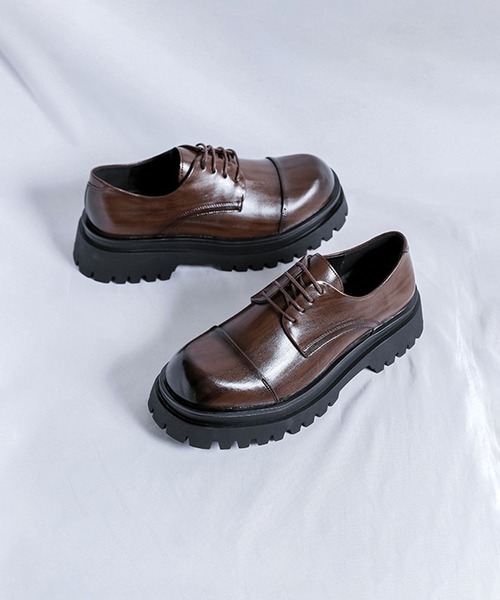 shoes365(シューズスリーシックスファイヴ)の「【shoes365】メンズ PUレザーハイソールストレートチップシューズ(ドレスシューズ・メンズ・ブラウン/ブラック・24.5cm/25.0cm/25.5cm/26.0cm/26.5cm/27.0cm)」の12枚目の写真