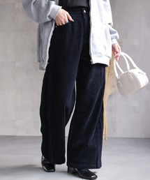 <レディース商品>コーデュロイ サイドタックワイドパンツ
