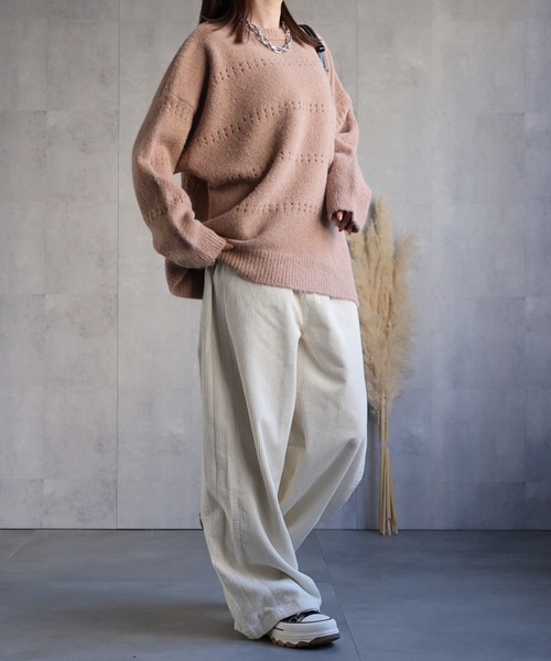 CREARE -LINO-（クレアーレリノ）の「＜レディース商品＞コーデュロイ サイドタックワイドパンツ（その他パンツ・レディース・ブラウン/ネイビー/ホワイト/ベージュ・S/M）」の17枚目の写真