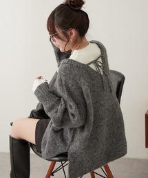 continuer de NICE CLAUP | モヘアタッチ後リボンニット(ニット/セーター)