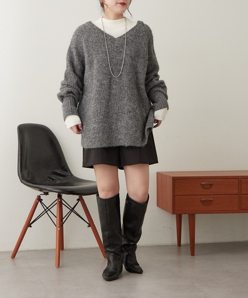 continuer de NICE CLAUP（コンティニューデナイスクラップ）の「モヘアタッチ後リボンニット（ニット/セーター・レディース・グリーン系その他/ベージュ系その他/グレー系その他2・FREE）」の9枚目の写真