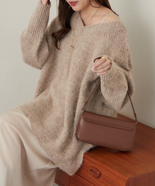 continuer de NICE CLAUP（コンティニューデナイスクラップ）の「モヘアタッチ後リボンニット（ニット/セーター・レディース・グリーン系その他/ベージュ系その他/グレー系その他2・FREE）」の13枚目の写真