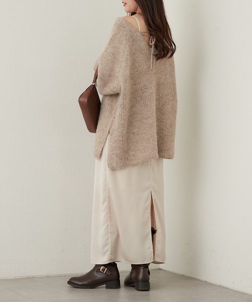 continuer de NICE CLAUP（コンティニューデナイスクラップ）の「モヘアタッチ後リボンニット（ニット/セーター・レディース・グリーン系その他/ベージュ系その他/グレー系その他2・FREE）」の16枚目の写真