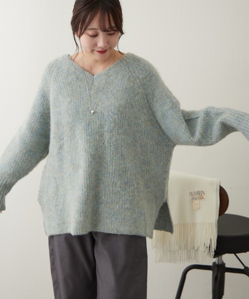 continuer de NICE CLAUP（コンティニューデナイスクラップ）の「モヘアタッチ後リボンニット（ニット/セーター・レディース・グリーン系その他/ベージュ系その他/グレー系その他2・FREE）」の19枚目の写真