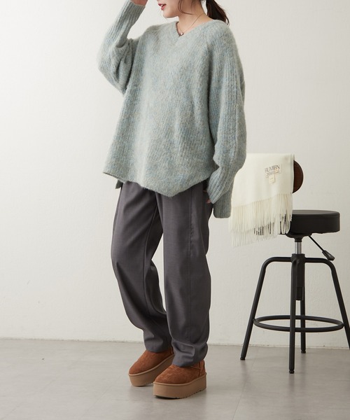 continuer de NICE CLAUP（コンティニューデナイスクラップ）の「モヘアタッチ後リボンニット（ニット/セーター・レディース・グリーン系その他/ベージュ系その他/グレー系その他2・FREE）」の20枚目の写真