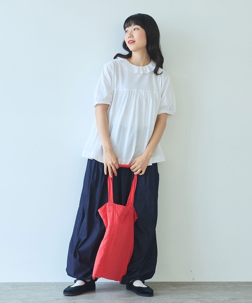 △シルケット天竺 frill collar プルオーバー（Tシャツ