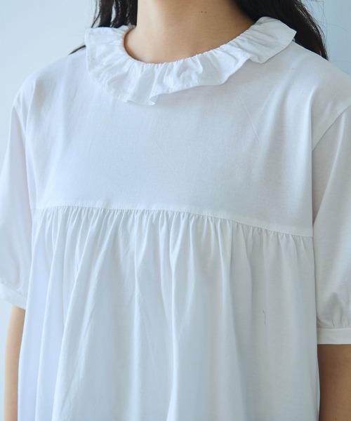 △シルケット天竺 frill collar プルオーバー（Tシャツ