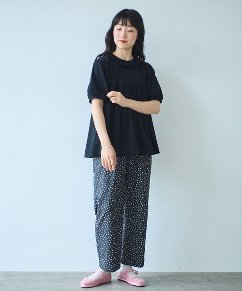 △シルケット天竺 frill collar プルオーバー（Tシャツ