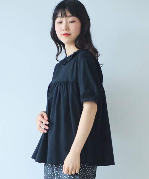 △シルケット天竺 frill collar プルオーバー（Tシャツ