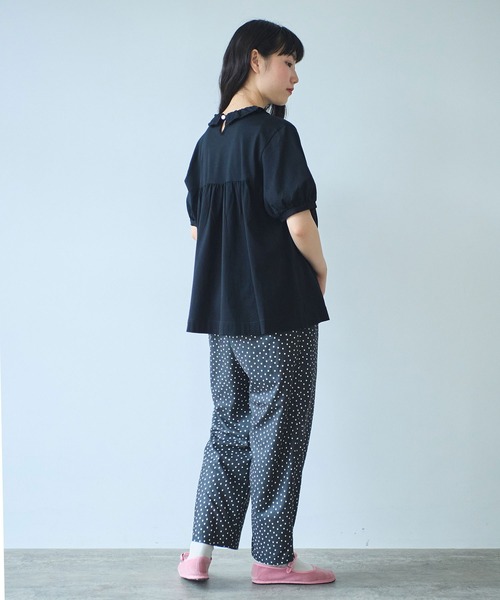 △シルケット天竺 frill collar プルオーバー（Tシャツ