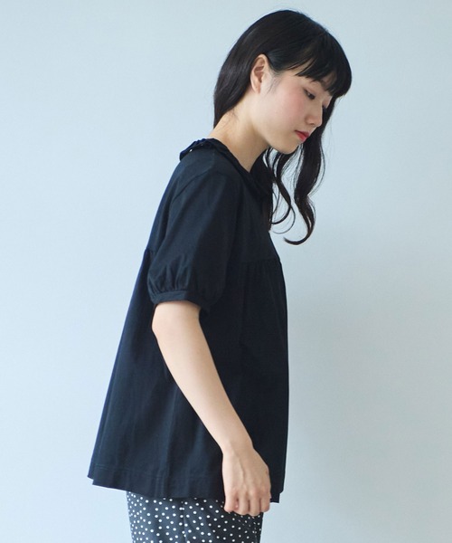 tシャツ シルケット天竺 mini frill 半袖プルオーバー レディース AMBIDEX Store △〇 60/2 シルケット天竺 mini frill 半袖プル