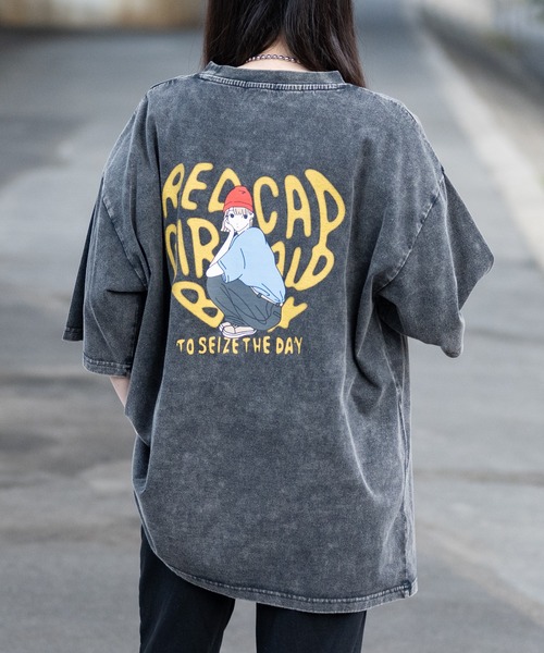 Red Cap Girl(レッドキャプガール)の「RED CAP GIRL/レッドキャップガール20/-天竺 RCGスノーウォッシュ加工Tシャツ(Tシャツ/カットソー・メンズ・ブラック/ブラック系その他2/ブラック系その他/ブラック系その他3・M/L)」の3枚目の写真