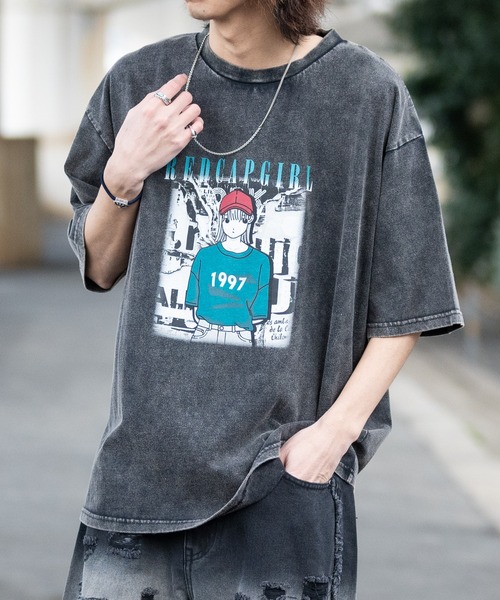 Red Cap Girl(レッドキャプガール)の「RED CAP GIRL/レッドキャップガール20/-天竺 RCGスノーウォッシュ加工Tシャツ(Tシャツ/カットソー・メンズ・ブラック/ブラック系その他2/ブラック系その他/ブラック系その他3・M/L)」の16枚目の写真
