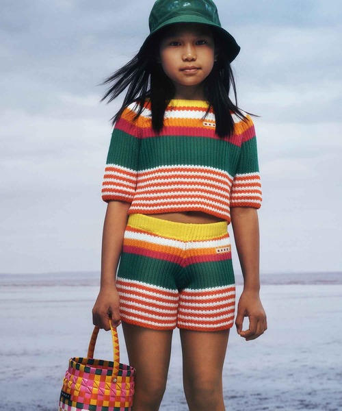 MARNI(マルニ)の「MARNI(マルニ)Kids & Junior 半袖ボーダーニットセーター(ニット/セーター・キッズ・オレンジ・14Y/10Y/12Y)」の3枚目の写真