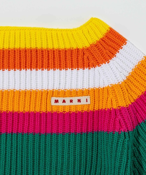 MARNI(マルニ)の「MARNI(マルニ)Kids & Junior 半袖ボーダーニットセーター(ニット/セーター・キッズ・オレンジ・14Y/10Y/12Y)」の6枚目の写真