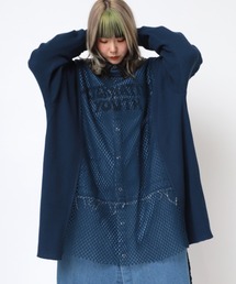 M2385 メッシュ&ワッフルプルオーバー