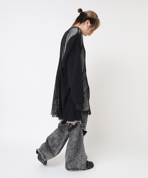 セール】M2385 メッシュ&ワッフルプルオーバー（Tシャツ